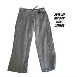 Godsen 1988 Gray Sweatpants Size Xxl Wide Leg Pockets Drawstring Waistband Print